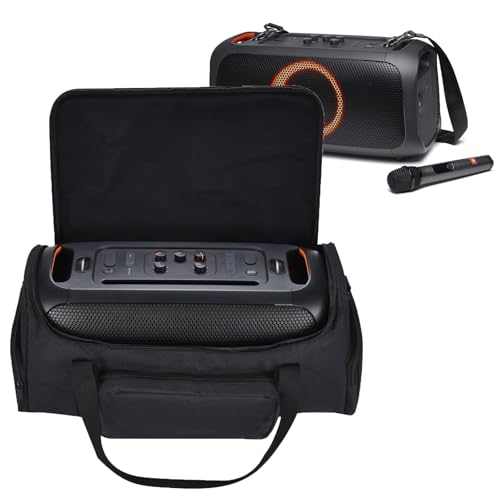 YipuVR Carrying Case for JBL PartyBox On The Go Speaker, Soft Travel Storage Bag Compatible with PartyBox On-The-Go Portable Party Speaker Outdoor Box-Only Case No Shoulder Strap(Black)