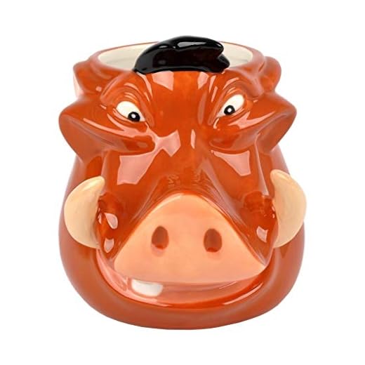 Ideal casa Taza Disney 3D Pumba El Rey Leon, Cerámica, 375ml