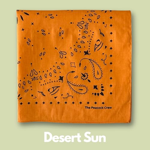 The Peacock Crew Pack of 4 Earthy Colors Bandanas in Premium Soft Cotton Paisley Print