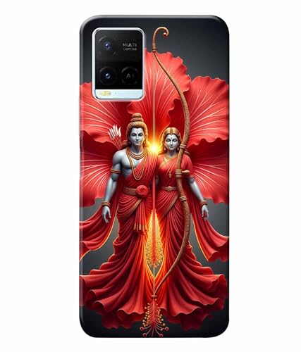 Image of Lord Ram with Sita MATA Printed Hard Back Case Cover & Compatible for Vivo Y21 / Vivo Y21S / Vivo Y33S (Multicolor) - D1806