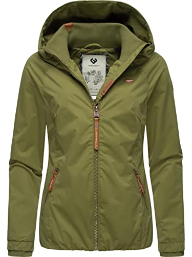 Ragwear Damen wasserdichte Übergangsjacke Dizzie mit großer Kapuze