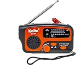 Kaito Emergency Radio KA388 - AM/FM NOAA Weather Alert 5-Way Powered Solar Crank Radio Receiver with LED Flashlight and USB Mobile Phone Charger (Red)