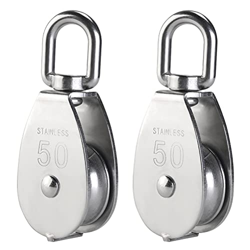 Poulie fixe en acier inoxydable 2pcs avec roulement pour système de traction durable