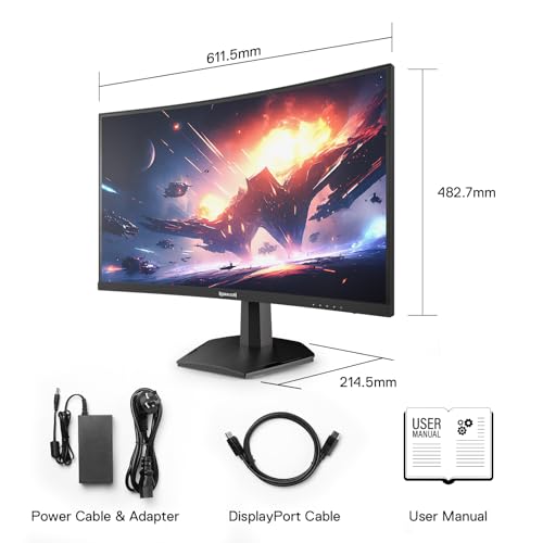 Image of Redragon 27 inch 144hz /165HZ Curve Gaming Monitor, QHD 2K (2560X1440) VA Frameless Computer Monitor, 1ms Response Time, Fully Compatible, VESA Wall Mount