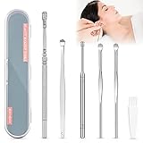 6 Stücke Ohrlöffel Ohrenpflege,Earpick Ohrreiniger,Medizinischer Ohrreiniger,ohrstäbchen aus edelstahl,für die saubere bequeme Reiningung von Ohrenschmalz mit Aufbewahrungskiste