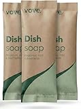 Vove Washing Up Liquid Refills 3-Pack, Bergamot Mint & Basil, Powder-to-Gel, Plant-Based Concentrated Formula, Grease-Cutting, Plastic-Free Compostable Packaging, with Essential Oil