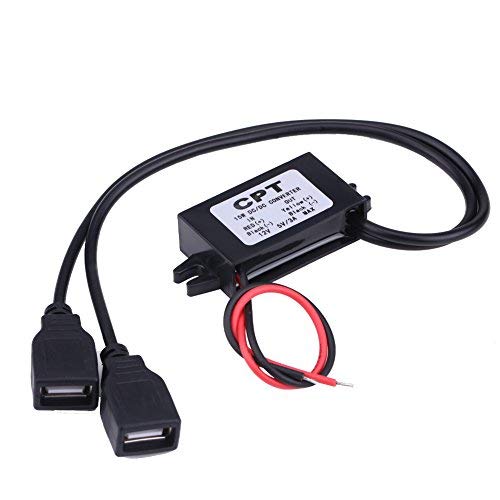 DC Converter 12V to 5V 3A 15W DC USB Converter Buck Module,DC to DC Reduced Voltage Regulator Converter Car Power Converter Adapter with Dual USB Output Power Adapter for Car Motorcycle Charge