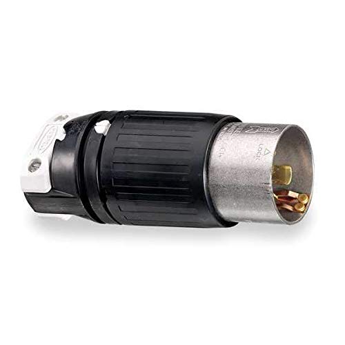 50A Twist-Lock Plug 3P 4W 600VAC/250VDC BK/WT