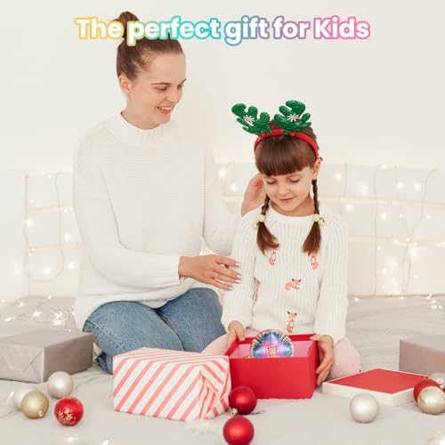 Gear Ball, 3D Printed Gear Sphere Fidget Toy, Sensory Stress Relief Ball for Kids and Adults, ADHD Autism Desk Toy Stocking Stuffer Unique Fun Office White Elephant Gift (Rainbow, 2.6 inches) - 3