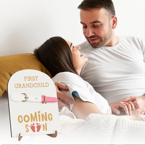 Image of Pregnancy Announcement for Grandparents Promoted To Grandparents Pregnancy Reveal Gift for Parents Grandparents Grandma Grandpa Test Keepsake Wooden Sign