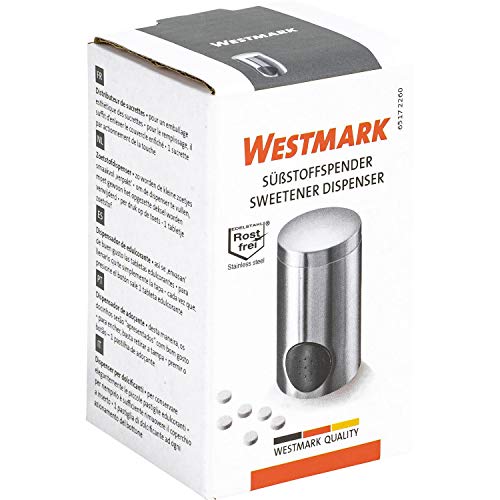 Westmark Süßstoffspender, Höhe: 8,6 cm, Rostfreier Edelstahl/ABS, Matt-Silber/Schwarz, 65172260