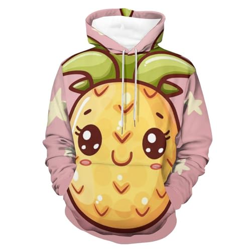 Sweat à capuche ananas de dessin animé pour homme et femme en taille S