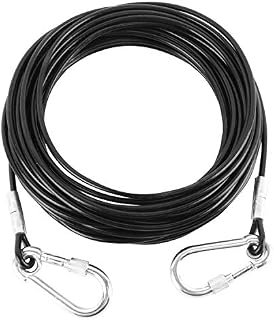 Dasmarine Dog Runner Tie Out Cable Dog Leash Run Trolley Training Lead, Steel Wire Pet Runner Large Dogs up to 300 Pound (30m)