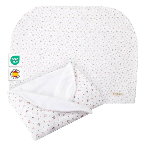 MIMUSELINA Manta Arrullo Bebe Recien Nacido Invierno | 2 en 1 Manta Bebes y Arrullo para Bebes | Suave de Algodon y Coralina 90x70cm | Calido y Ligero | Fabricado en España | Blossom