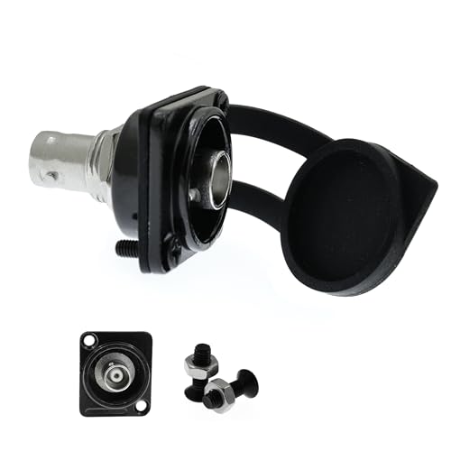 Conector de panel BNC D-Type 75 Ohm Negro miniatura 2