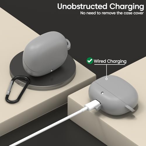 Image of Sounce Soft Silicone Protective Case Cover, Boat Airdopes Plus 311 (2025 Launch) Shockproof, Scratch-Resistant, Dustproof Earbuds Case with Keychain Clip, Easy Portability, (Grey)