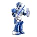Yarmoshi Walking Robot Toy. Battery Operated Fully Rotating Upper Body, Flexible Arms, Battle Sounds, Removable Shield and Sword, Flashing Lights. Fun Gift For Girls and Boys, 6x3.5x12.4 Inche Age 2+.