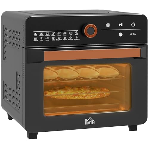 HOMCOM 20L Mini Oven & Air Fryer, Black