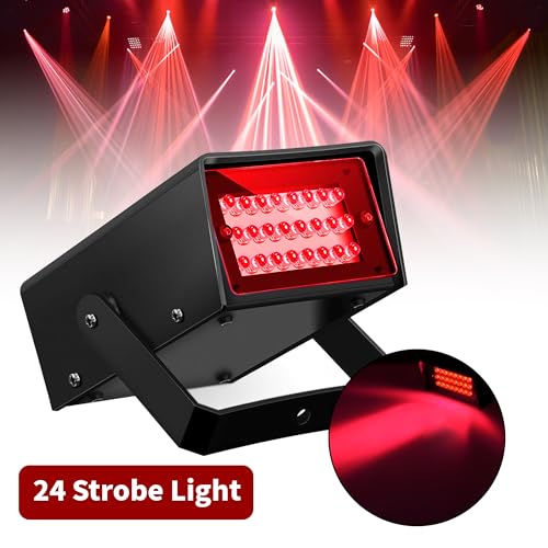 Image of ENUOLI Mini LED Strobe Light Red Color 24 Super Bright LED Party Light