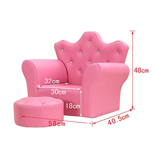 Wpyyi Children's Sofa, Kids Sofa, Children Upholstered Chaise Lounge Chair With Armrest And Ottoman, Pink #TOP1