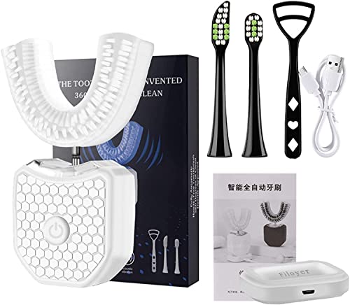 Cepillo de dientes OrthoSparkle para adultos, 10 segundos, autolimpiante, cepillo de dientes en forma de U, 3 modos, carga inalámbrica, resistente al agua