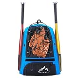 Himal Outdoors Baseball Bag - Bat Backpack for Baseball, T-Ball & Softball Equipment & Gear for Adults | Holds Bat, Helmet, Gloves and Cleats | Shoes Compartment & Fence Hook