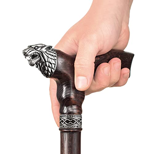 Asterom Handmade Walking Cane For Men And Women - Direwolf - Fashionable Wolf Head Cane thumb #6