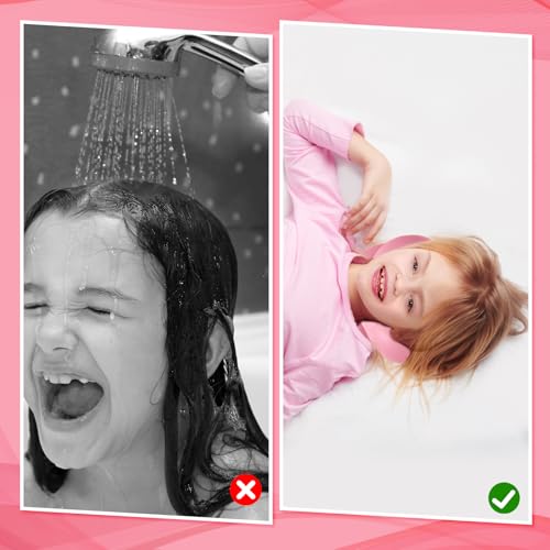 Image of Sink Hair Washing Neck Pillow Kids, Shampoo Station for Sink Portable Shampoo Basin Ergonomic Hair Wash Tray Rest Support Pillow for Bathtub Accessories Tools (Pink)