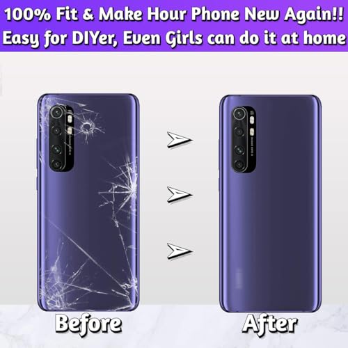 LUVSS Back Glass Cover Replacement Compitable for Xiaomi Mi Note 10 Lite Rear Cover + Repair Manual DIY Tools Kit (Purple) - Image 3