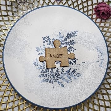 MARCASITIOS CON NOMBRES DE MADERA CON FORMA DE PUZZLE