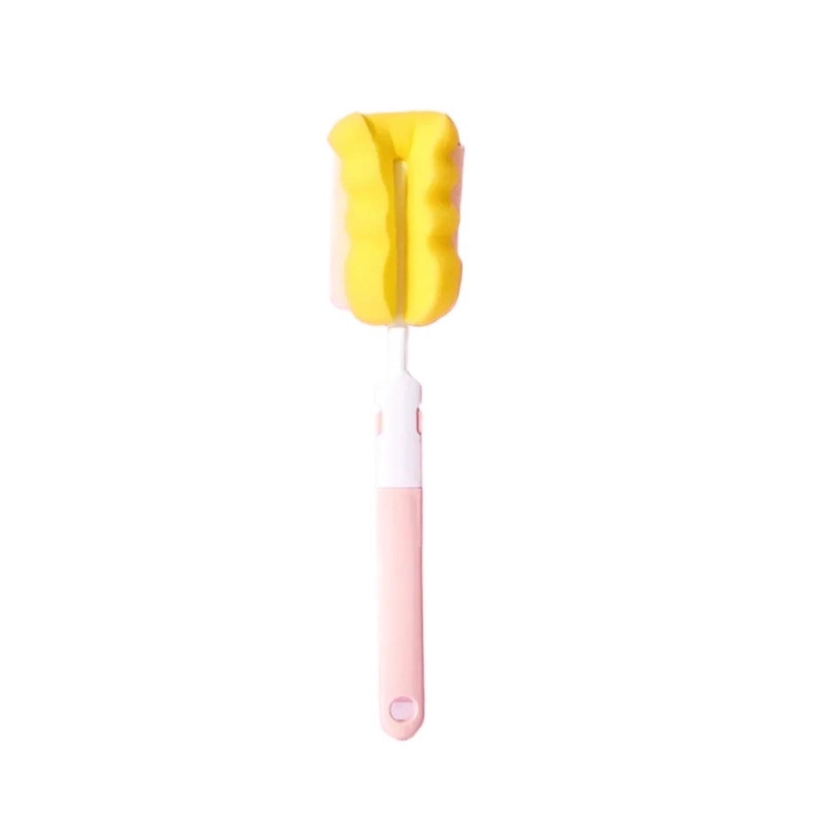 Bottle Brushes Set, Bottle Brush 3pcs Multicolor Rotat. Sponge Pacifier Cup Nipple Clean. Set Handheld(3pcs Pink)