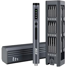 ZOE Mini Electric Screwdriver Set, 3 Torque 0.15-0.5Nm + LED Light, 500mAh USB-C,42 S2 Steel Bits, Precision Repair Kit for Laptop/Camera/Electronics