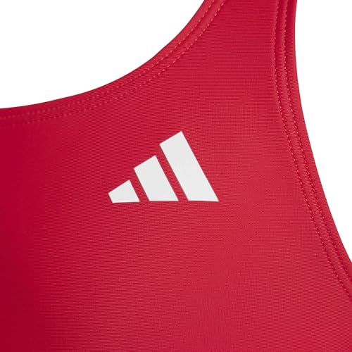adidas Girl's V-Back Swimsuit Kids, Pure Ruby, 11-12 Years