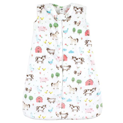 Hudson Baby Unisex Baby Plush Sleeping Bag, Sack, Blanket, Girl Farm Animals, 6-12 Months