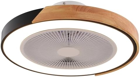 VAXCEL Everette 20 in. Matte Black Indoor Low Profile Flush Mount Contemporary Ceiling Fan with Clear Blades, Dimmable Integrated LED Light Kit and Remote Control, 6 Speed, Energy Efficient DC Motor