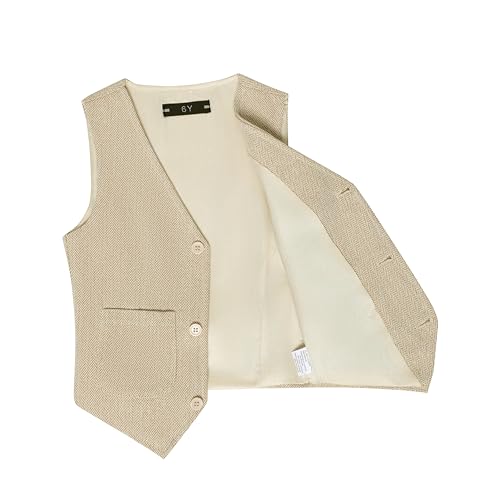 Image of Boys Retro Tweed Vest for Kids Classic Casual Waistcoat