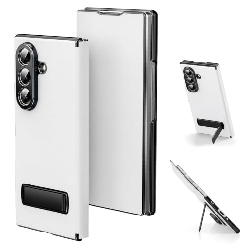 Image of for Samsung Galaxy Z Fold 8 Ultra Magnetic Flip Folding Case, Multi-Angle Bracket, High Classy Luxurious Business Leather, Full Body Hinge Protective Slim Cover.(White)