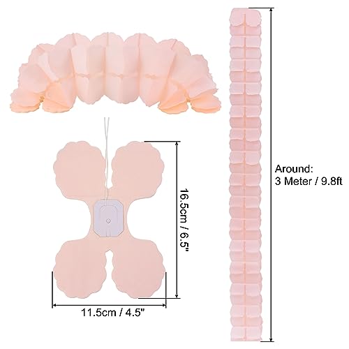 Guirnaldas reutilizables de papel coral para fondos de fiesta duraderos y sin arrugas, 6 pack 3