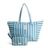 PONETTE - Pack Bolsa de Playa Mujer Menorca Grande con Neceser - 64x35x23,5 cm - Piscina, Viaje y Gimnasio - Marca Española
