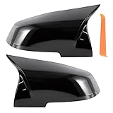 Tutor Auto Rearview Mirror Cover Caps Compatible with BMW F20 F22 F30 F31 F32 F33 F36 F87 M2 X1 E84 328i 330i 335i 428i 435i Left Driver Side & Right Passenger Side-2 PCS (Glossy Black)