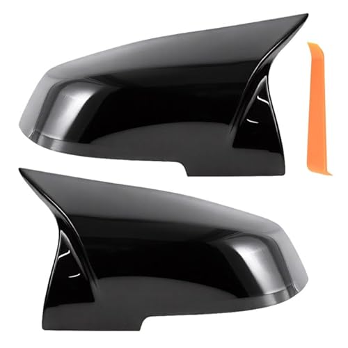 Tutor Auto Rearview Mirror Cover Caps Compatible with BMW F20 F22 F30 F31 F32 F33 F36 F87 M2 X1 E84 328i 330i 335i 428i 435i Left Driver Side & Right Passenger Side-2 PCS (Glossy Black)