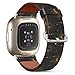 Mingdao Compatible with Fitbit Sense 2 / Sense/Versa 4 / Versa 3 Patterned Leather Replacement Band (Solar System, Moon, Triangles)