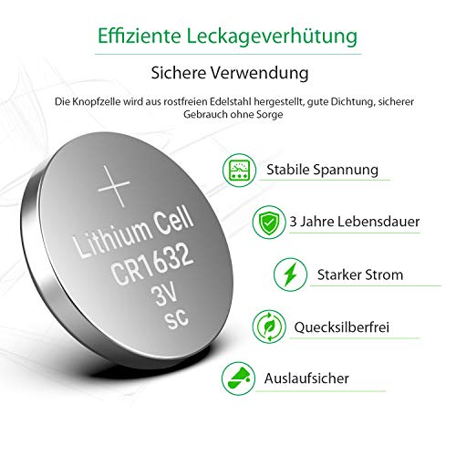 LiCB CR1632 lithium knoopcellen CR1632, 10 stuks - Afbeelding 6