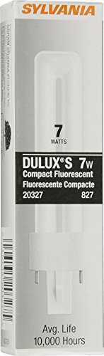 Osram Sylvania 20327 Cf7Ds/827/Eco Dulux 7W Single Compact Fluorescent Lamp With 2-Pin Base, 2700K Color Temperature, 82 Cri, Ecologic For Use On Magnetic Ballast #TOP1