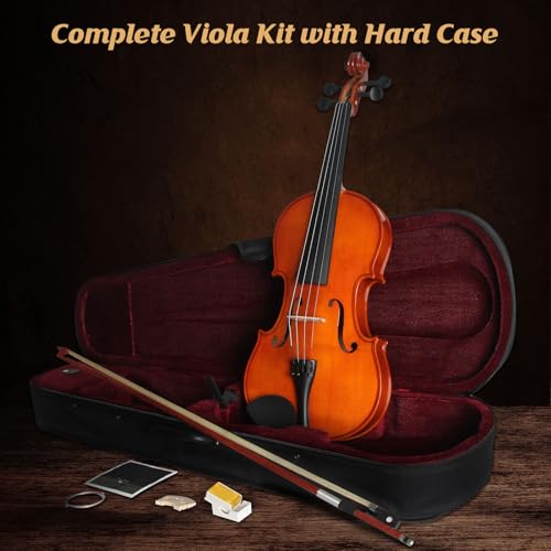 Ceciliec Acoustic Viola for Beginners, Varnish Solid Wood 16 Inch MA250 Viola with Case, Bow, Musical Instrument Viola Set for Adults, Beginners Students by Ceciliec - Image 6