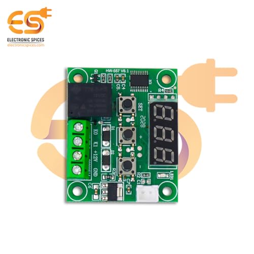 Image of Electronicspices W1209 12V DC Digital Temperature Controller Board Micro Digital Thermostat -50-110C Electronic Temperature Module (PACK OF 5)