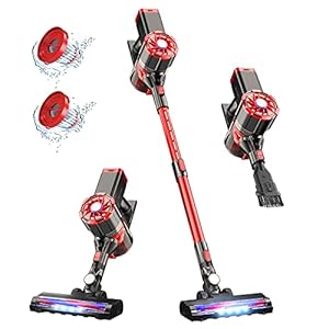 PRETTYCARE Akku Staubsauger 20Kpa, Staubsauger Kabellos 4 in 1 Stielstaubsauger mit 1.2L staubbehälter gut für Hartböden…