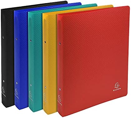 Exacompta - ref. 512801E - 1 semi-rigid OPAK binder - 4 round rings diameter 30 mm - Spine 40 mm - External dimensions: 32 x 26.8 cm - Format to be filed A4 Maxi - Colour: black