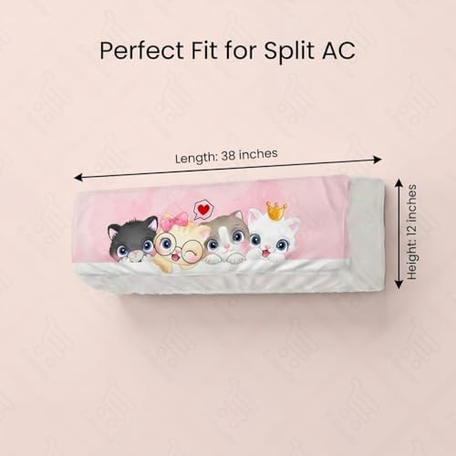 Image of Split AC Cover 1 ton, 1.5 ton to 2 Ton |Designer Digital Print Indoor AC Dust Cover | Stretchable Lycra Fabric | 38x12x9 Inch | Washable Polyester AC Indoor Unit Cover | Dust Dirt Resistant