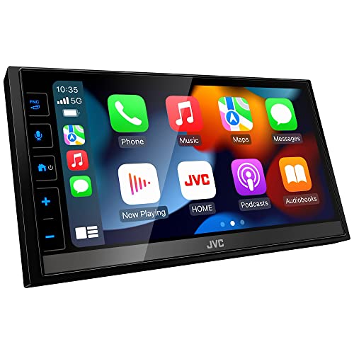 JVC KW-M785BW Wireless Apple CarPlay Android Auto Digital Media Player, Double Din, 6.8 Inch LCD Touchscreen, AM/FM, Bluetooth, USB Port, iDatalink Maestro, SiriusXM, Class D Amp, Car Radio (Renewed)